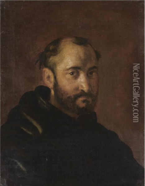 Portrait Of A Benedictine Monk, Bust Length Oil Painting - Fray Juan Andres Ricci