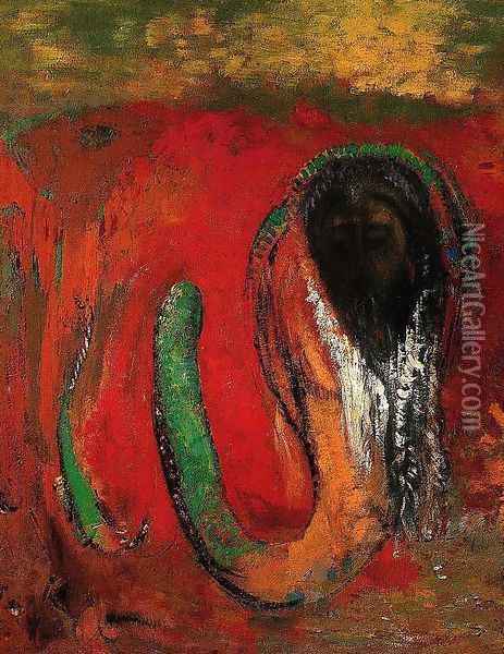 Onnes Aka Christ And The Serpent Oil Painting - Odilon Redon
