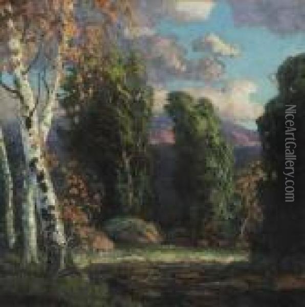Summer Landscape With Birch Trees Oil Painting - Walter Koeniger