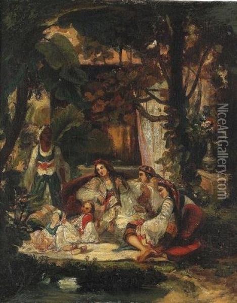 Zugeschrieben
Orientalische Gartenpartie. Oil Painting - Narcisse-Virgile D Az De La Pena