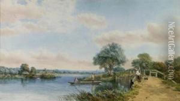 The Thames, Near Maidenhead, Berkshire Oil Painting - Henry Jutsum