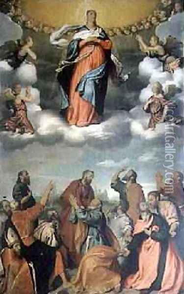 The Assumption of the Virgin Oil Painting - Giovanni Battista Moroni