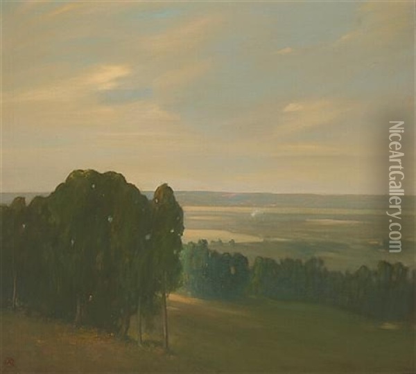 Eucalyptus Grove In A Vast Landscape Oil Painting - Xavier Martinez