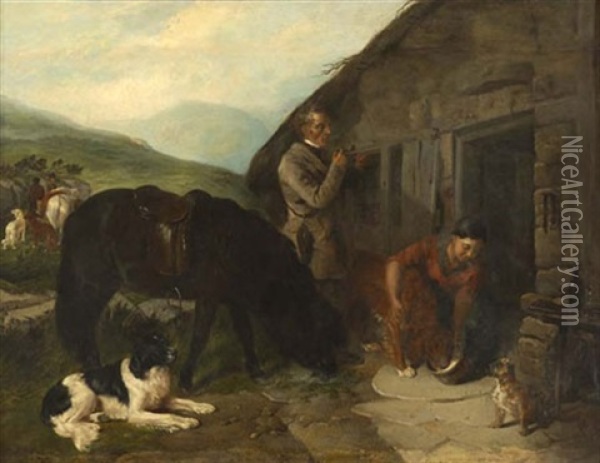 By The Keeper's Cottage Oil Painting - George William Horlor