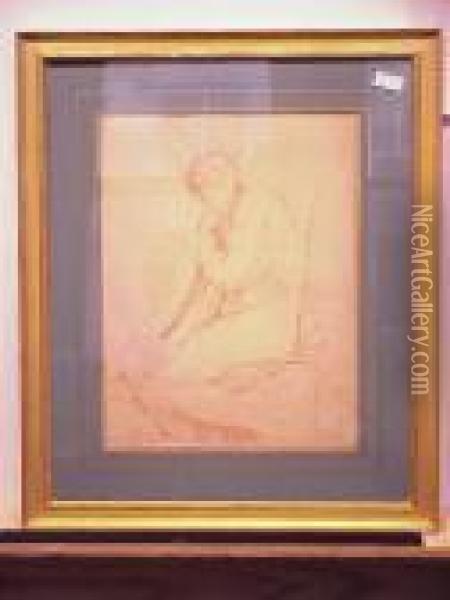 Male Nude Figure Oil Painting - Annibale Carracci