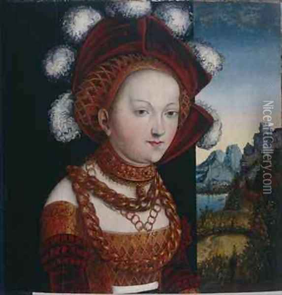 A Young Lady Dressed in Princely Clothes Oil Painting - Lucas The Elder Cranach