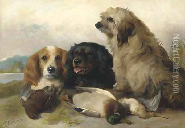 Spaniels with the day's bag Oil Painting - George W. Horlor