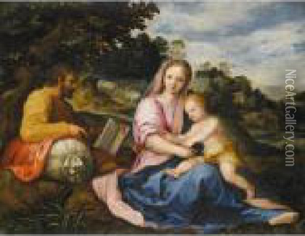 Rest On The Flight Into Egypt Oil Painting - Andrea Del Sarto