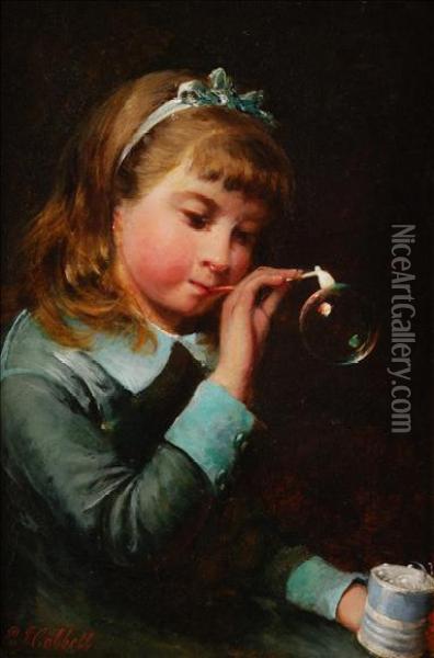The Bubbleblower Oil Painting - Edward John Cobbett