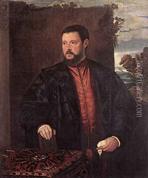 Portrait of a Man c. 1550 Oil Painting - Francesco Beccaruzzi
