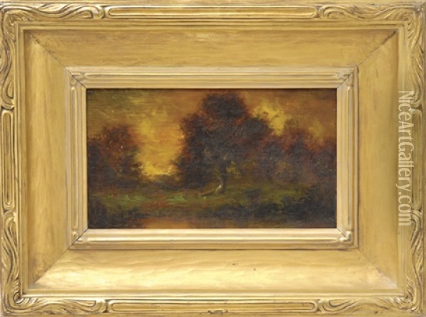 An Atmospheric Landscape At Sunset Oil Painting - Ralph Albert Blakelock