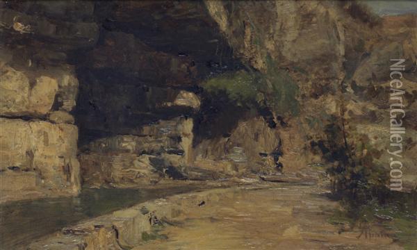Grotte Oil Painting - Adolphe Appian