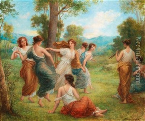 Dancing Muses Oil Painting - Francois Lafon