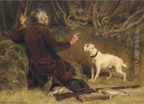 Poachers Oil Painting - Briton Riviere