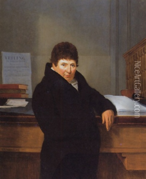 Portret Van De Heer G. Noteman Oil Painting - Georg Adam Schmidt