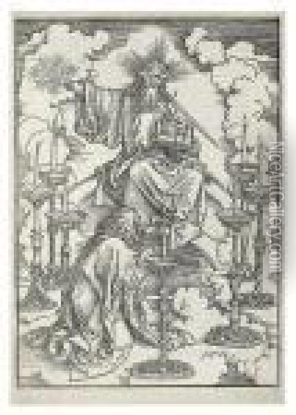 The Vision Of The Seven Candlesticks. Oil Painting - Albrecht Durer