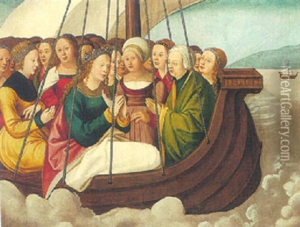 Saint Ursula And The Eleven Thousands Virgins At Sea Oil Painting - Wolf Traut