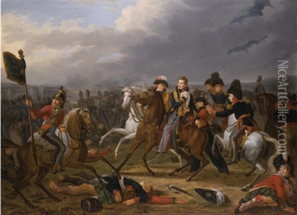 Der Prinz Von Oranien In Der Schlacht Bei Waterloo Oil Painting - Joseph Dionysius Odevaere