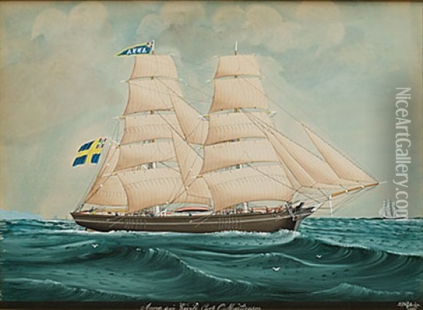 "anna Fran Kivik", Captn O Martensson Oil Painting - Lars Petter Sjoestroem