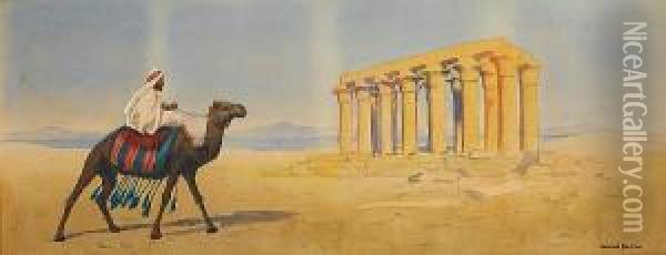 Camel Rider In The Desert Oil Painting - Arthur Dudley