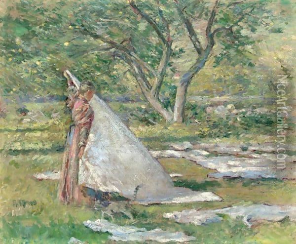 Washing Day Oil Painting - Theodore Robinson