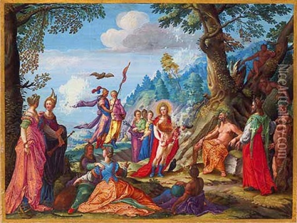 The Judgement Of Midas Oil Painting - Friedrich Brentel the Elder