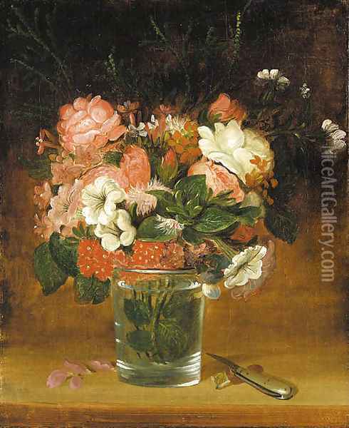 Still Life with Flowers in a Glass Oil Painting - William Sidney Mount