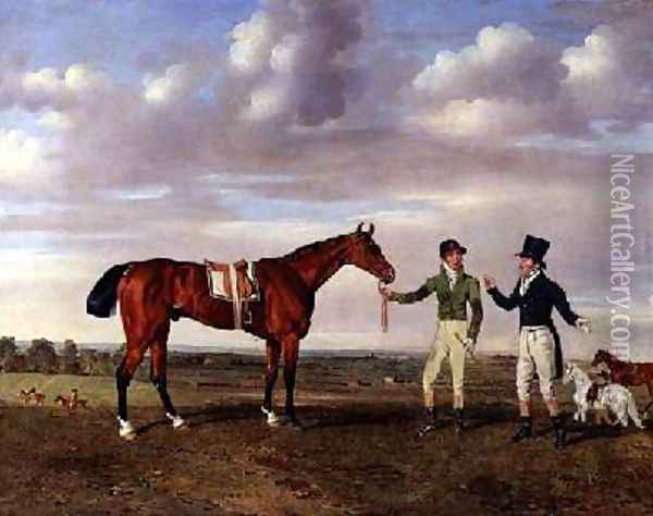 Zinganee held by Sam Chifney Junior 1786-1855 Oil Painting - Benjamin Marshall