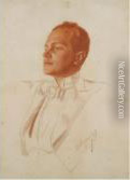 Portrait Of Sergei Prokofiev Oil Painting - Aleksandr Evgen'evich Iakovlev