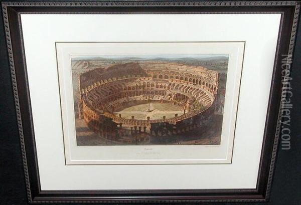 The Coliseum And Pyramid Of Caius Cestius Oil Painting - Matthew Dubourg