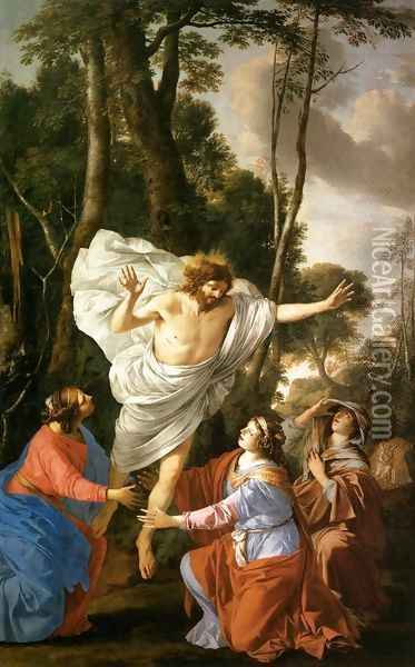 Jesus Appearing to the Three Marys Oil Painting - Laurent De La Hire