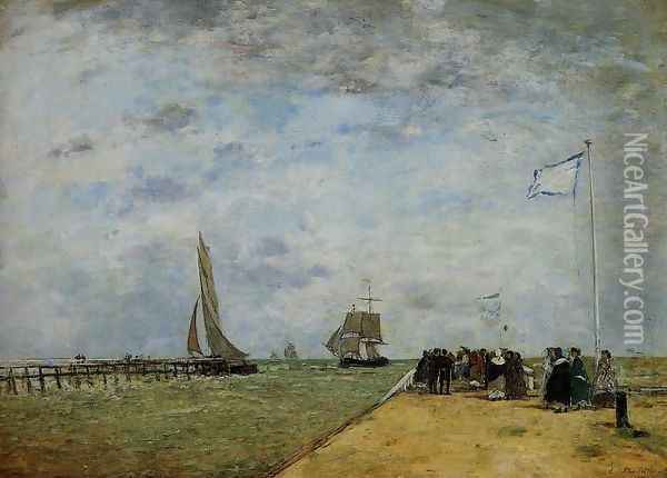 The Trouville Jetty Oil Painting - Eugene Boudin