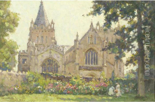 The Church, Ottery St Mary Oil Painting - Terrick John Williams