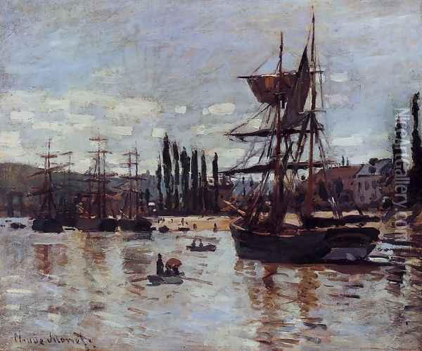 Boats At Rouen Oil Painting - Claude Oscar Monet