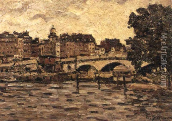 Pont A Rouen Oil Painting - Leon Suzanne