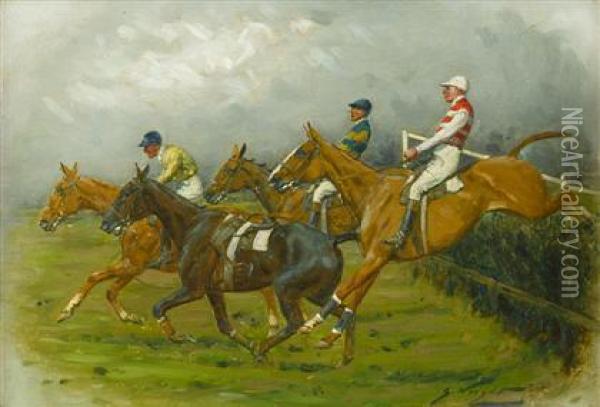 Clearing The Fence Oil Painting - George Wright
