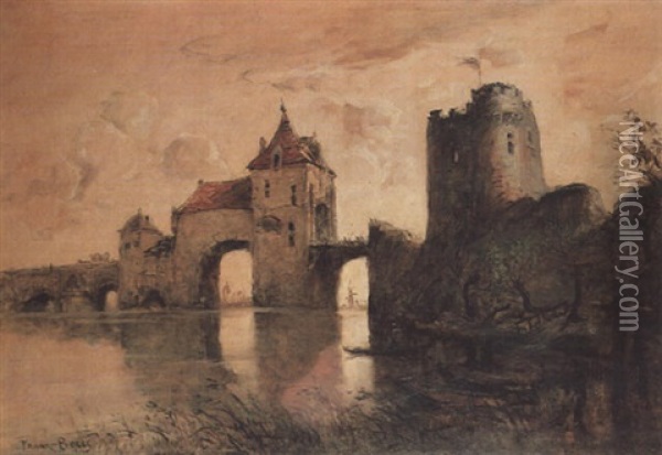 Le Pont Fortifie Oil Painting - Frank Myers Boggs