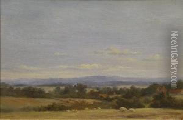 Wooded Farmland Oil Painting - Robert Morley