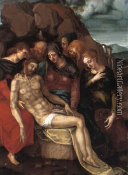 The Lamentation Oil Painting - Pedro Machuca