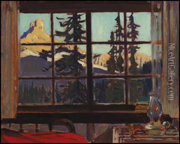 Morning, Mountain Camp (cathedral Peak From O'hara Camp) Oil Painting - James Edward Hervey MacDonald