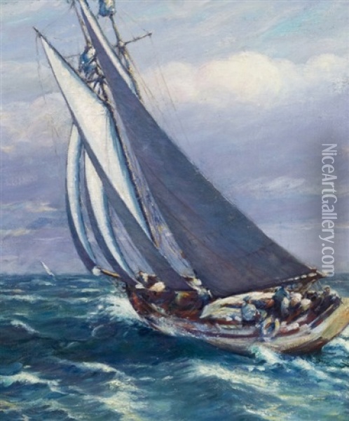 Yachting Oil Painting - Reynolds Beal