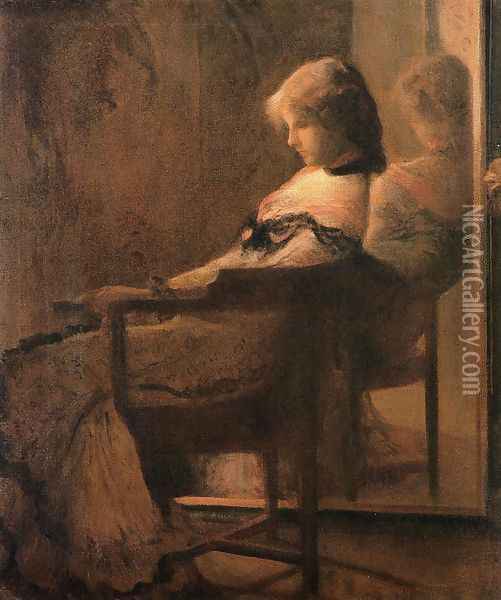 Reflections Oil Painting - Joseph Rodefer DeCamp