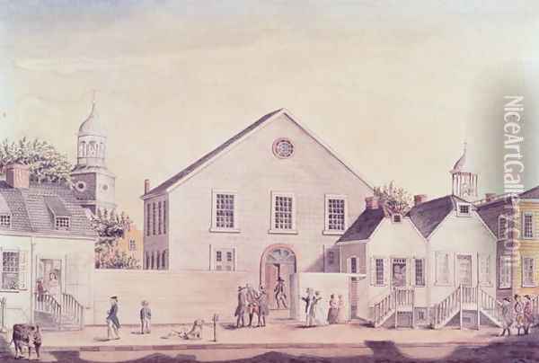 The First Methodist Episcopal Church in America, 1868 Oil Painting - Joseph B. Smith