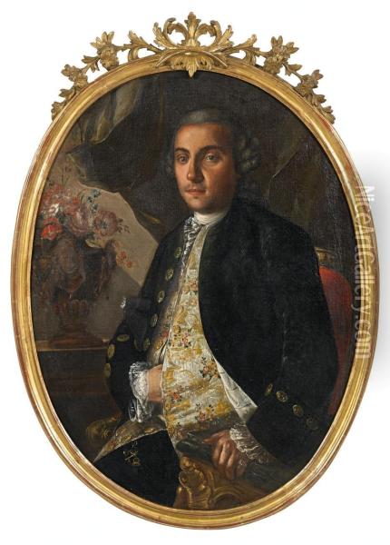 Portrat Der Jeanne De Mascagni Dei Duca Di Roezzo Oil Painting - Carlo Amalfi
