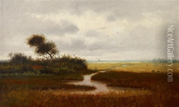 Massachusetts Coast In October Oil Painting - Robert Swain Gifford