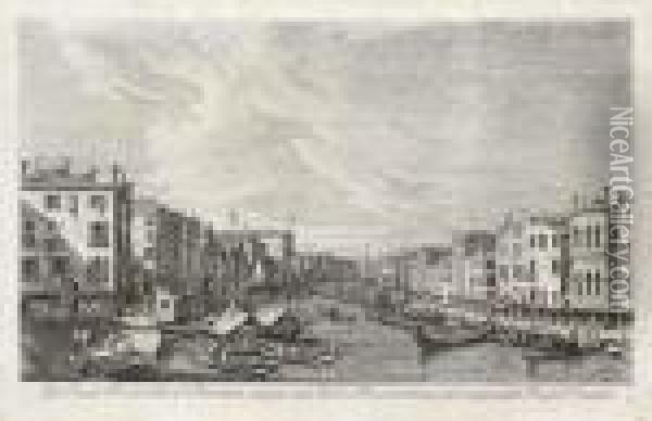 Ex Ponte Rivoalti Ad Orientem Oil Painting - (Giovanni Antonio Canal) Canaletto