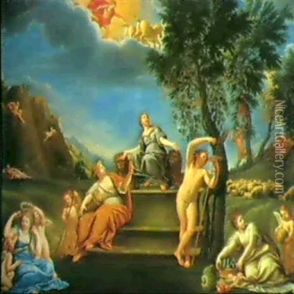 Allegoria Del Mese Di Agosto Oil Painting - Francesco Albani