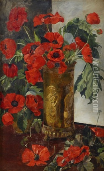 Vallmobukett I Vas Oil Painting -  Marie (Princess of Denmark)