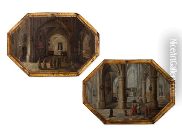 Pair Of Church Interieurs (pair) Oil Painting - Peeter Neeffs the Elder