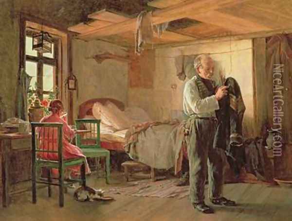 Morning in a Porters Lodge Oil Painting - Kirill Vikentevich Lemokh
